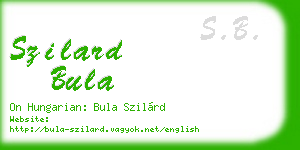 szilard bula business card