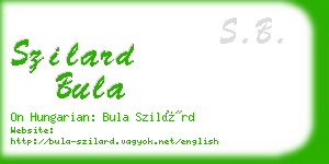 szilard bula business card